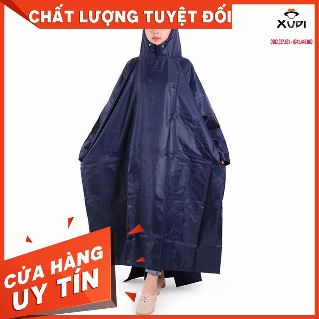 Áo Mưa 2 Đầu Vải Dù Cao Cấp 1m4 ( Xanh Đen )