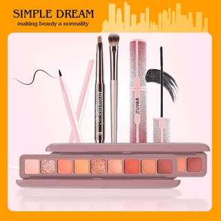 Bộ bút chì kẻ lông mày + bảng phấn mắt + mascara + bút kẻ mắt + bút kẻ mắt