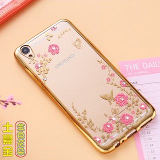 Ốp lưng Xiaomi Redmi 5A dẻo đính đá thời trang vàng