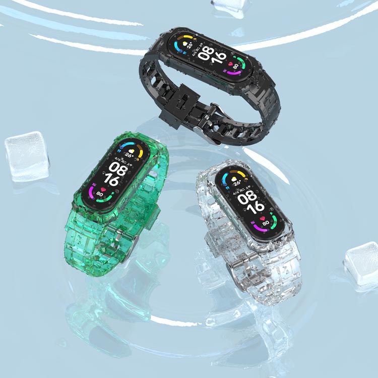 Dây Đeo Thay Thế Chất Liệu Silicon Màu Trơn Cho Xiaomi Mi band 7 6 5 4 3