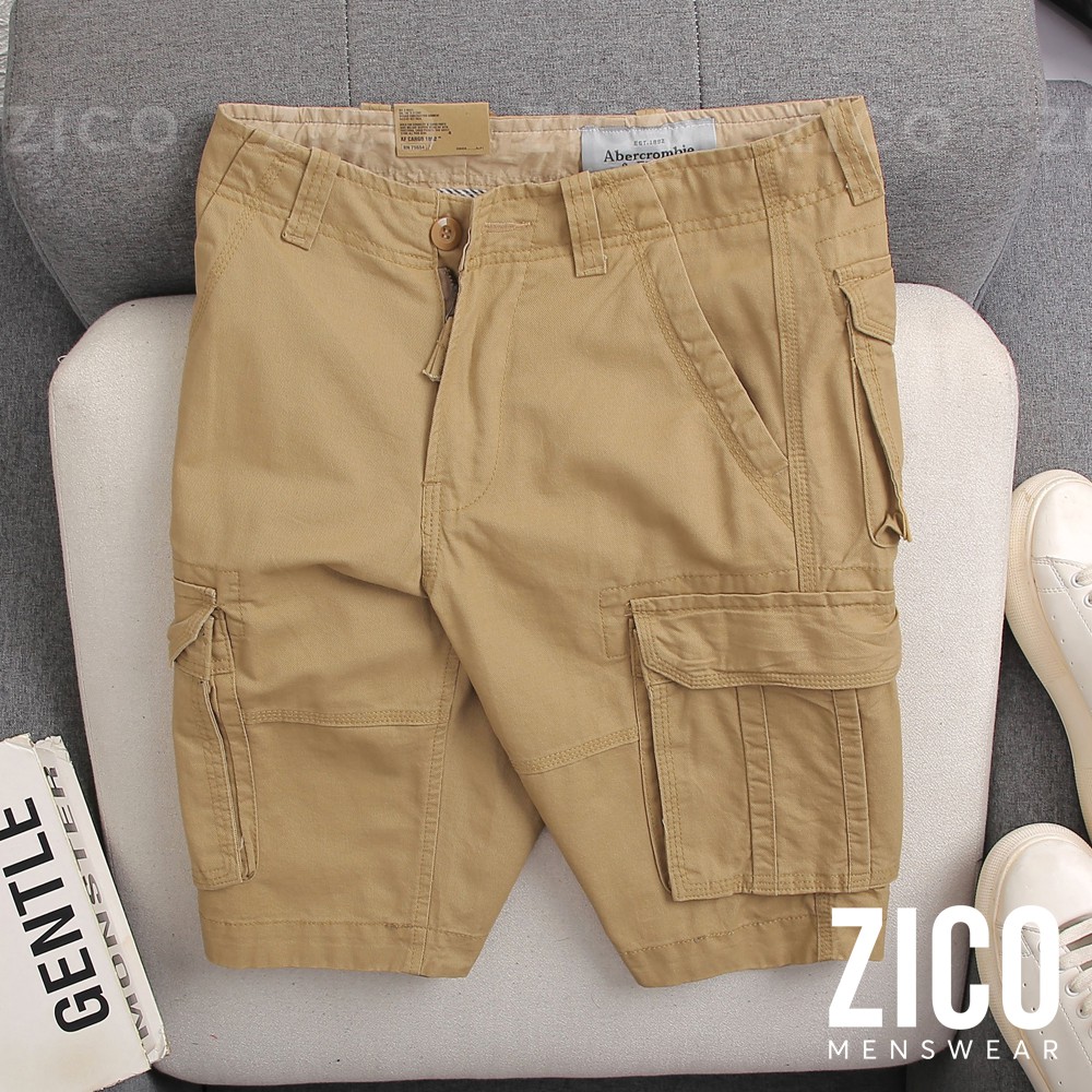 Quần Short Túi Hộp Màu Vàng Nhạt - Chất Vải Kaki Dày Dặn, Bền Màu AB017