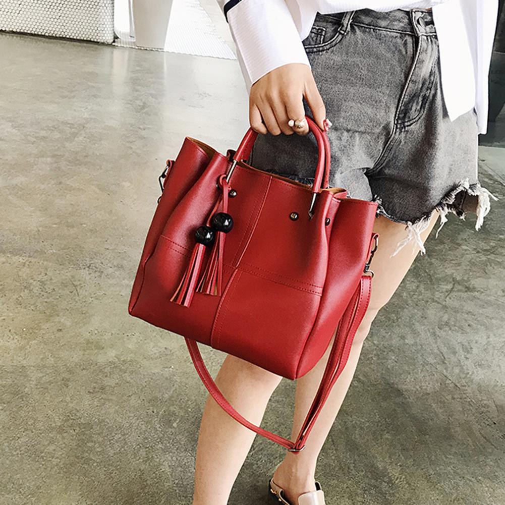 Set túi xách phối tua rua + Túi đeo chéo dây mắc xích + Ví đựng thẻ da PU thời trang nữ | BigBuy360 - bigbuy360.vn