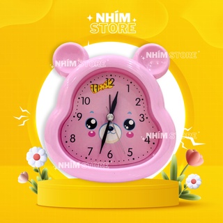 Đồng hồ báo thức để bàn hình chú gấu hồng đáng yêu cho các bé - Đồng hồ Báo thức Nhím Store chuông kêu to giá rẻ