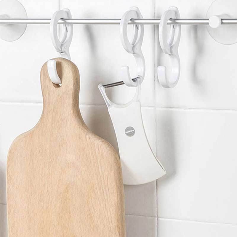 1 Giá Đỡ Thẻ Hình Chữ S Bằng Nhựa Chống Gió Gắn Tủ Quần Áo Nón Nón Cà Vạt