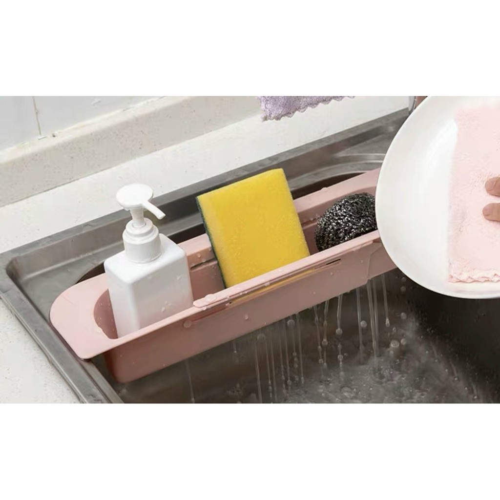 Giá để giẻ rửa bát, khay gác bồn để đồ rửa chén đa năng