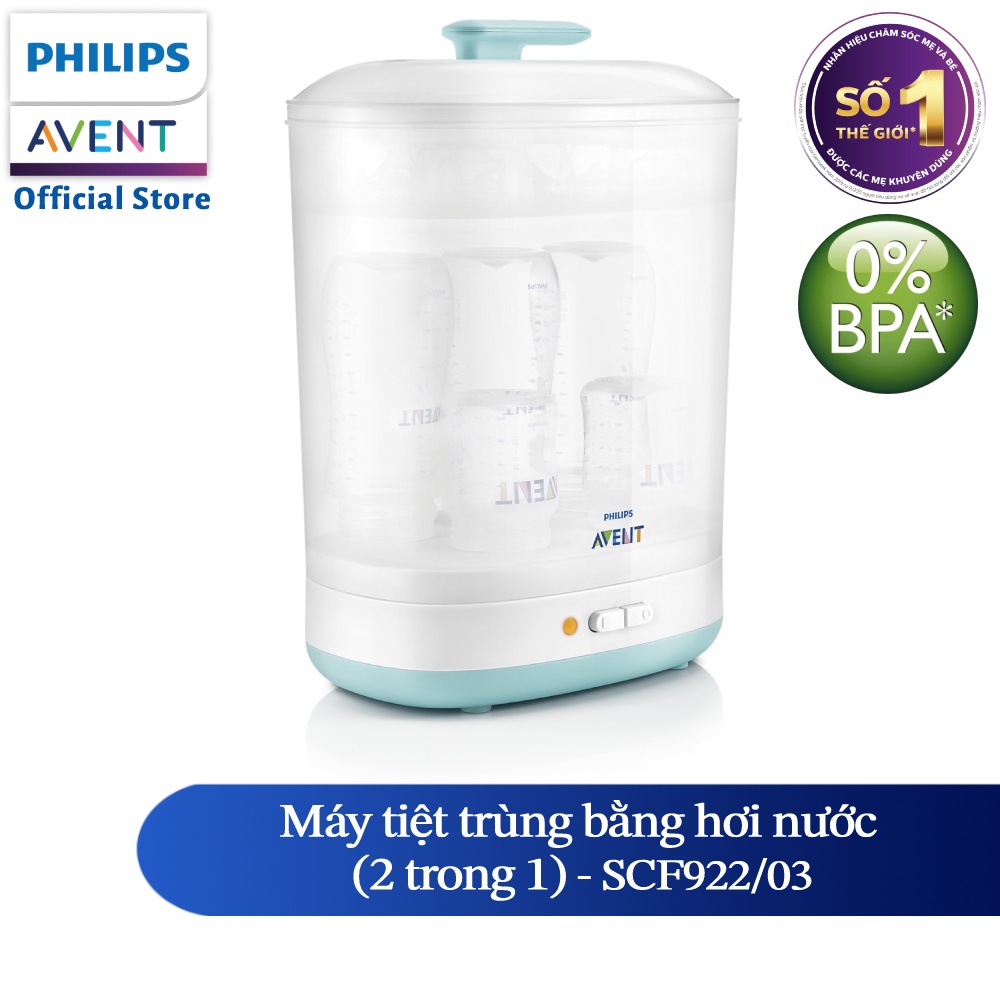 Philips Avent Máy tiệt trùng bình sữa 2 trong 1 SCF922/03