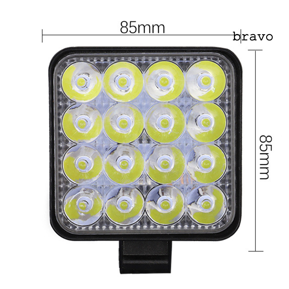 Set 2 đèn LED vuông 48W hỗ trợ xe tải lái xe thời tiết nhiều sương mù