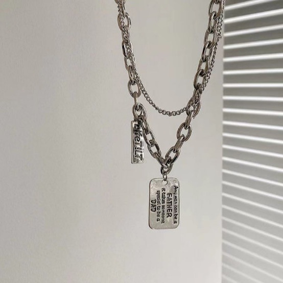 Vòng Cổ Thép Titan 1/2 Lớp Không Phai Màu Thiết Kế Mới 2021