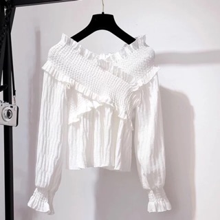 Set váy da áo trắng trễ vai