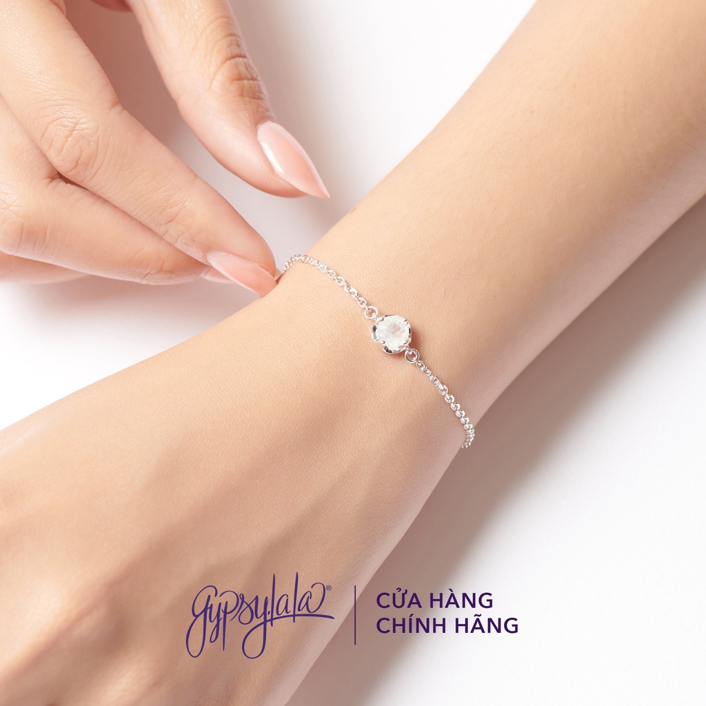 Lắc Tay Bạc 925 Đá Ánh Trăng Thiên Nhiên Phong Thủy May Mắn Không Kị Mệnh SP003316 Gypsy.lala