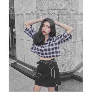 ✅CropTop Sơ Mi Caro⛱