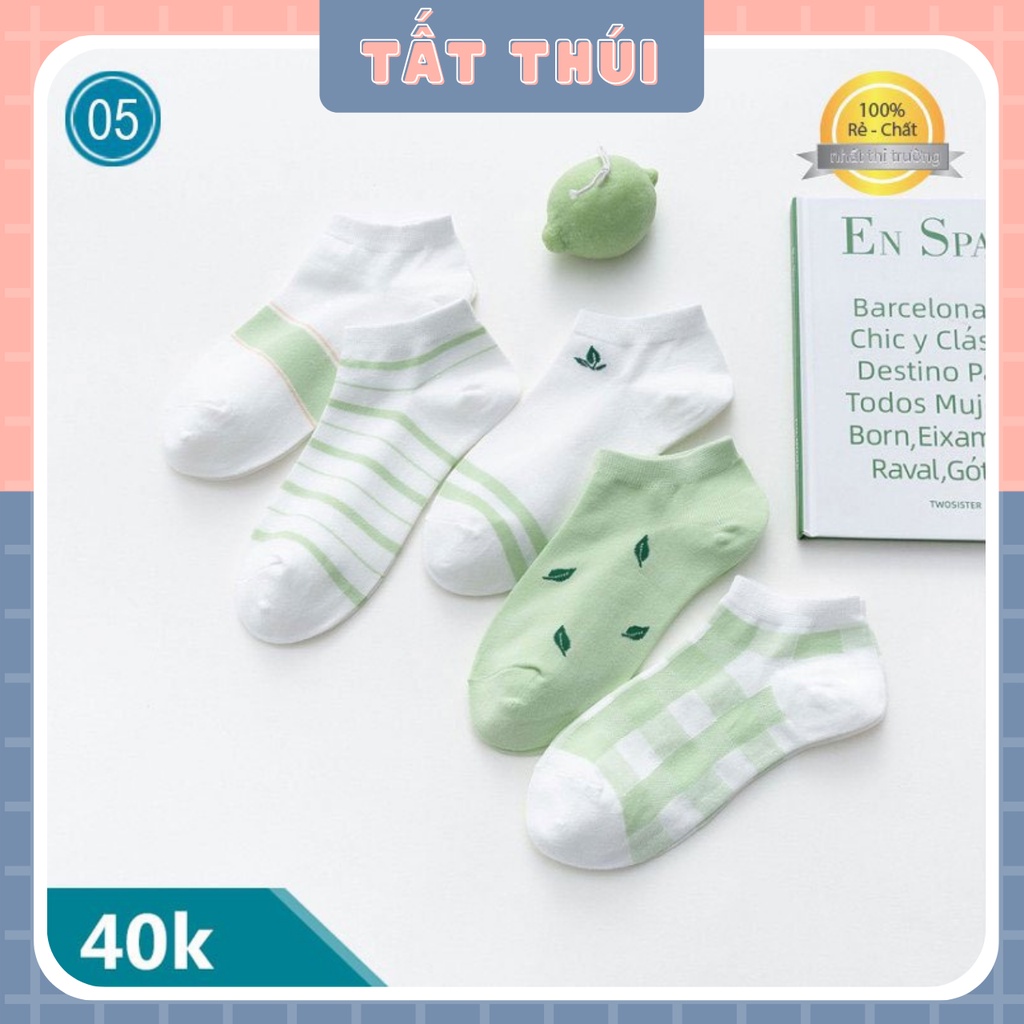 Set 5 Đôi Tất Thấp Cổ Kiểu Dáng Trẻ Trung Cá Tính