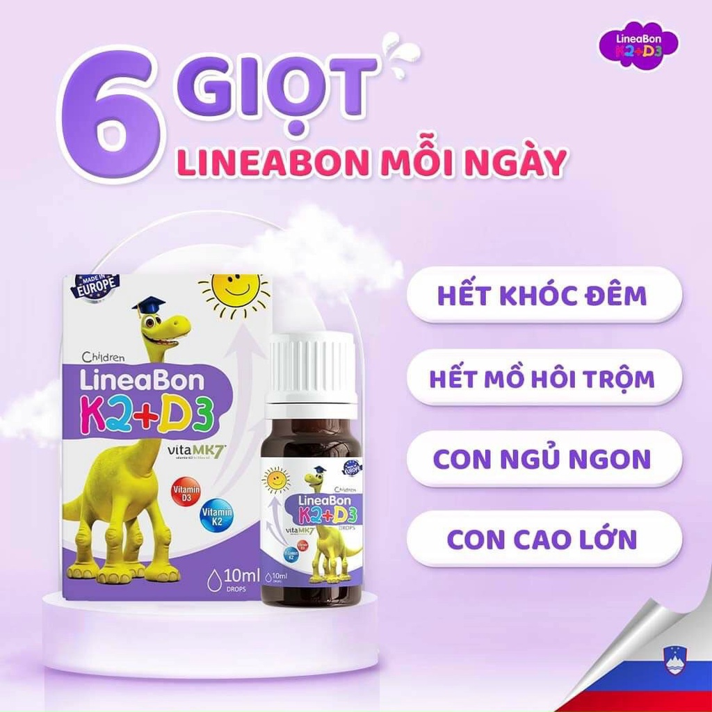 DATE 2025 LineaBon k2+d3 Tăng cường hấp thu Canxi - Trẻ cao lớn hơn