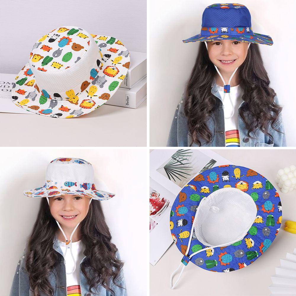 Nón Vành Fedoras Họa Tiết Hoạt Hình Thời Trang Đi Biển Dành Cho Trẻ