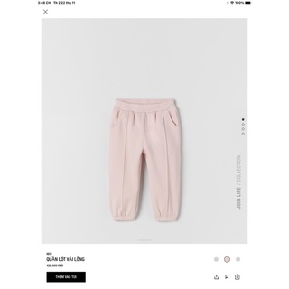 Quần jogger nỉ lót bông zara dư xịn