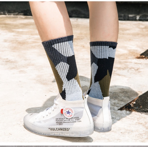 Vớ cổ cao Unisex phong cách ngụy trang, thể thao, đường phố, năng động.