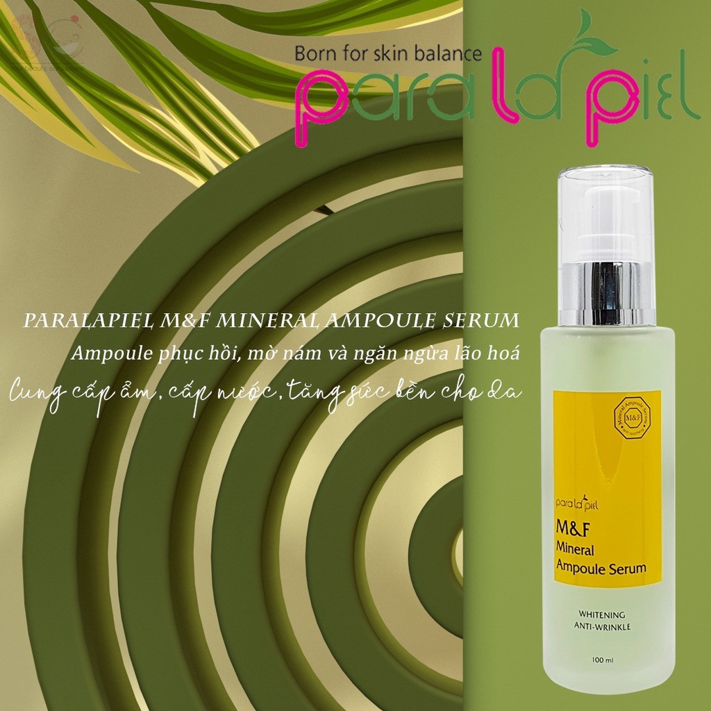 Serum phục hồi, mờ nám và ngăn ngừa lão hoá Paralapiel M&F Mineral Ampoule Serum 100ml