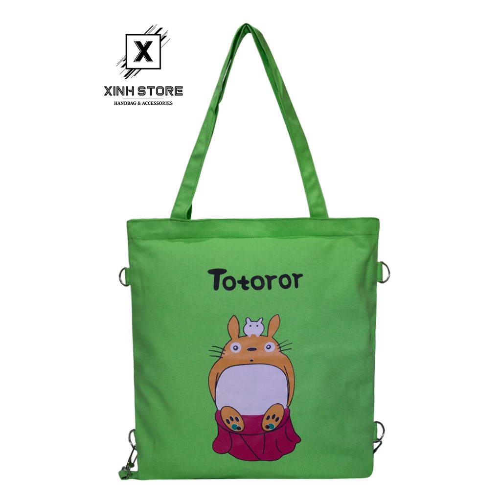 Túi Vải Tote Đeo Chéo Totoror Ngồi Xanh Lá XinhStore