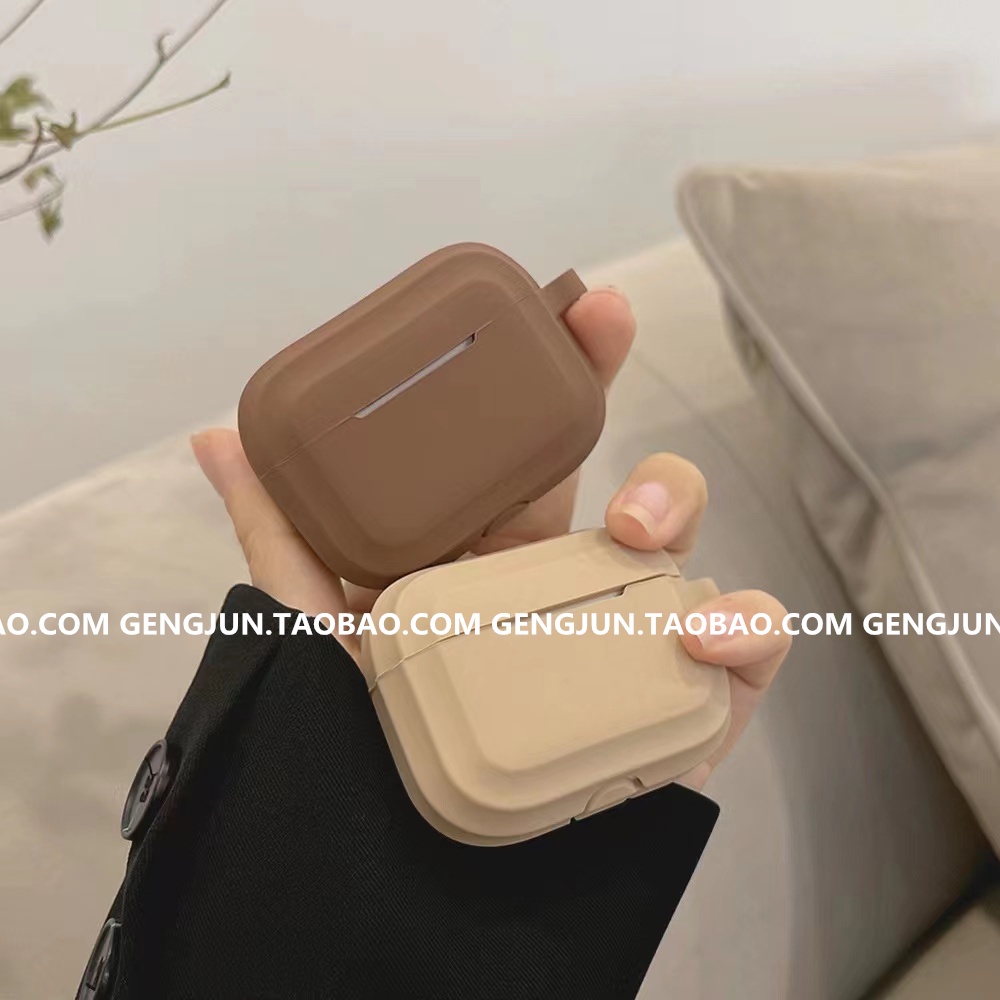 Vỏ Bảo Vệ Hộp Sạc Tai Nghe Airpods pro 1 2 3 Bằng Silicon Mềm Chống Rơi Có Móc Treo