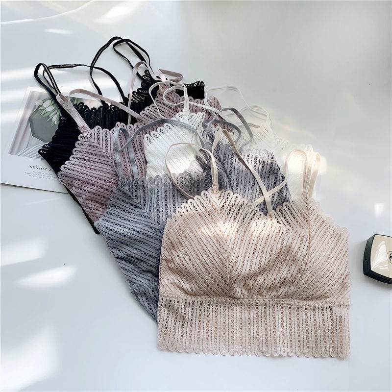 Áo Lót Thể Thao Nâng Ngực Không Gọng Phối Dây Đan Chéo Lưng Quyến Rũ Cho Nữ