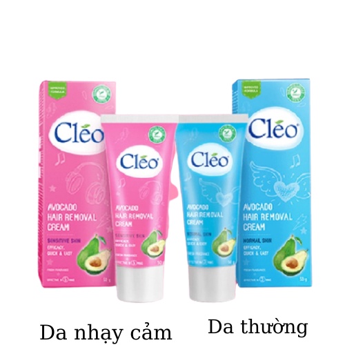 Cleo Kem Tẩy lông Sensitive Skin 50g (cho da nhạy cảm ) - chai màu hồng - có que gạt tiện lợi