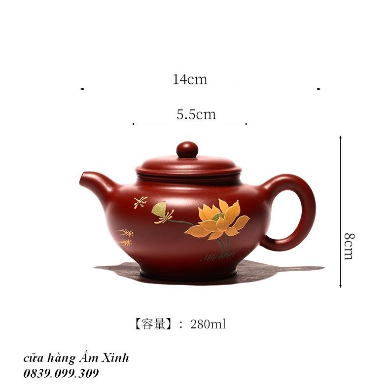 Ấm Tử Sa Nghi Hưng Chuyết Chỉ 280 ml
