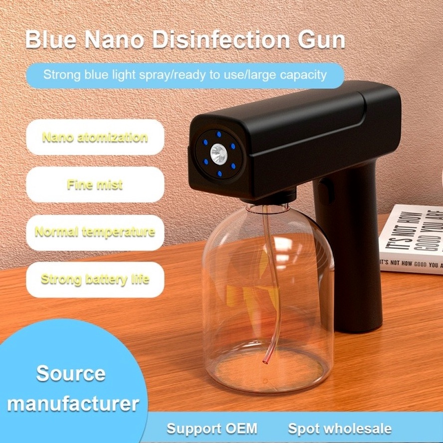 【COD】500ml Súng phun sương nano Blu-ray  không dây cầm tay vệ sinh tiệt trùng môi trường đa năng tiện lợi【NEW】