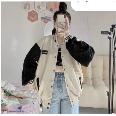 Áo Khoác Nhung Bomber Nam Nữ Thêu MISSOUT Siêu Đơn Giản Dễ Mặc Cực Xinh Dễ Thương TP938