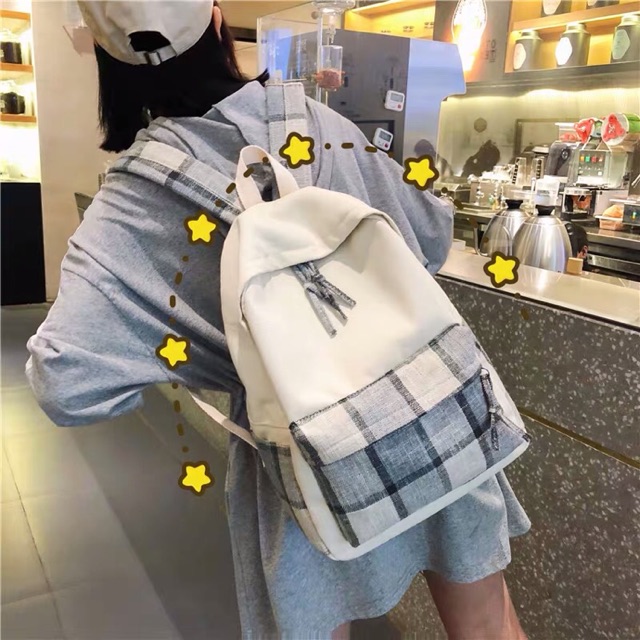 (Order) Balo ulzzang Phối caro MS4490