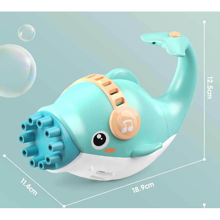 Súng bắn bong bóng cá heo 10 nòng cho bé - Cá Heo thổi bong bóng xà phòng hình đồ chơi trẻ em ngoài trời