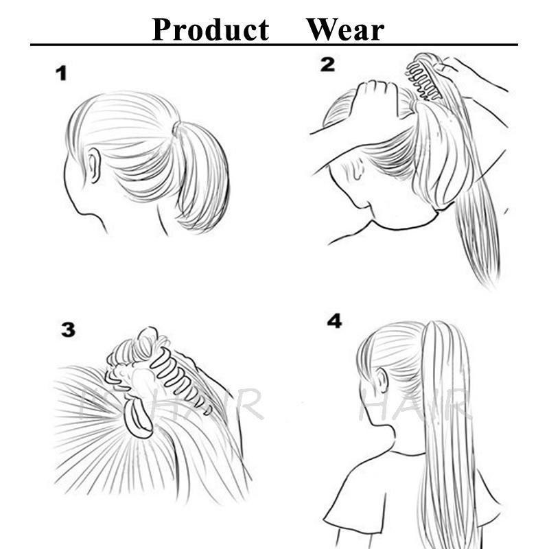 Tóc giả WIGSIN dáng đuôi ngựa xoăn dài bằng sợi tổng hợp thời trang