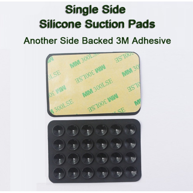 Set 5 Miếng Dán Hai Mặt Giữ Điện Thoại Bằng Cao Su Silicone 3M Có Giác Hút Dành Cho Xe Hơi