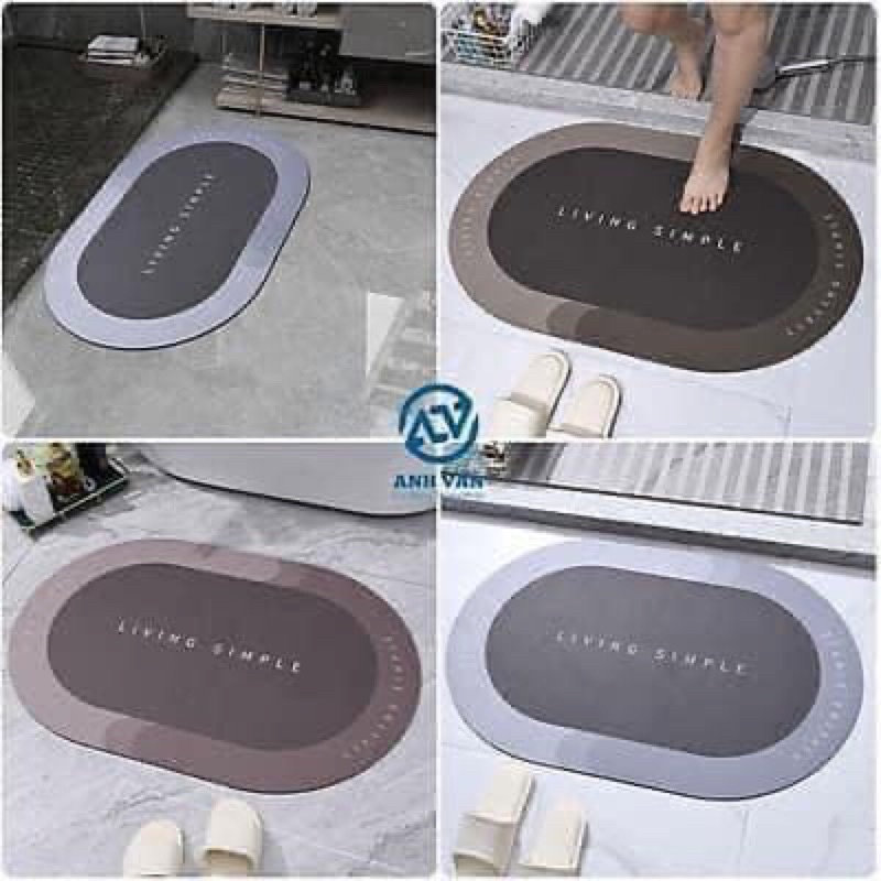 Thảm lau chân silicon 4 lớp chống trượt. thấm hút nhanh. dễ dàng vệ sinh