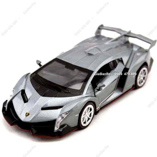 Xe Mô Hình Kim Loại Lambo Veneno Tỉ Lệ 1:32 - Xám Bạc - 9747.2