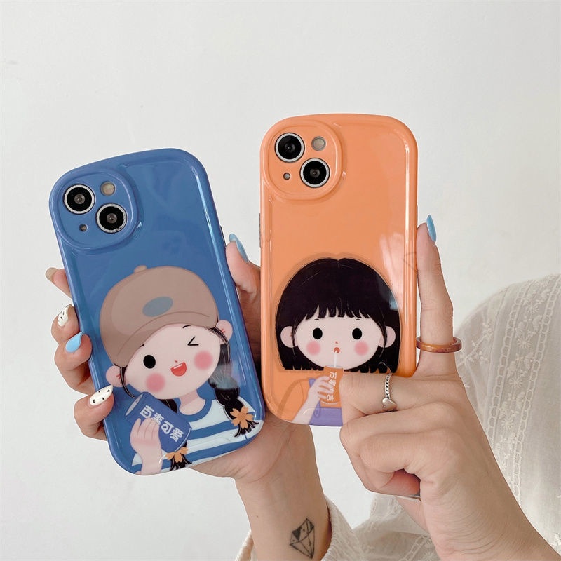 Ốp Điện Thoại In Hình Cô Gái Hoạt Hình Xinh Xắn Cho iphone 12 13 11 Pro Max X Xs Max Xr Fih8
