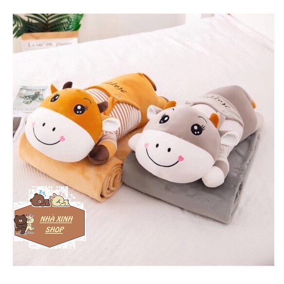 Chăn gối văn phòng bò sữa nằm dài