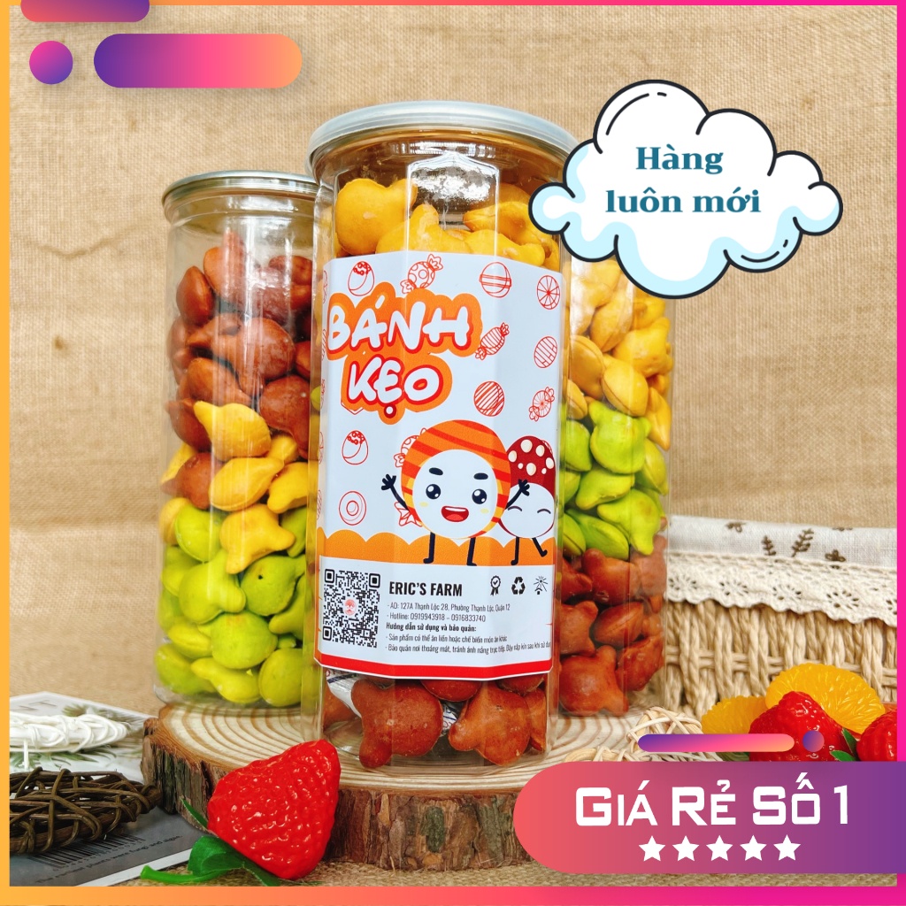 Bánh gấu nhân kem 3 vị Eric's Farm 420g, ăn vặt cho bé, siêu ngon, giá rẻ