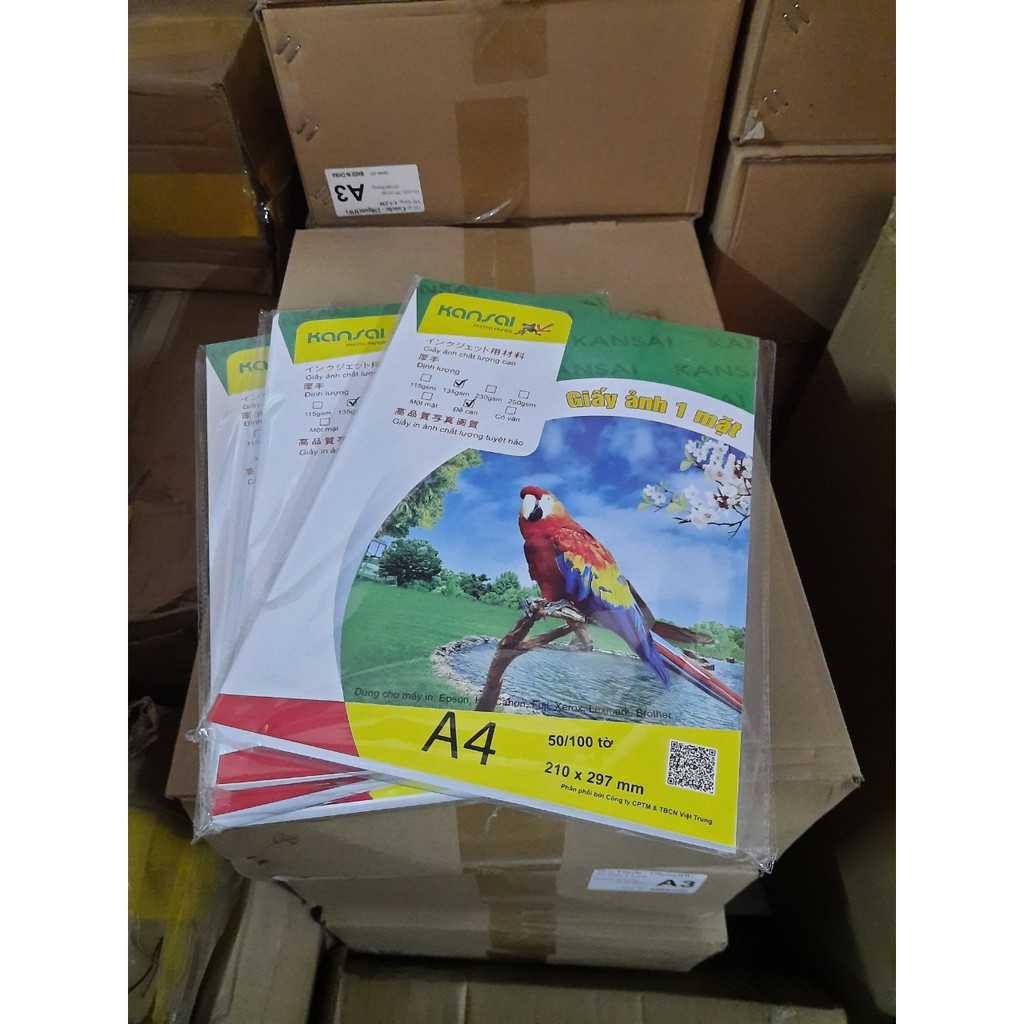 Giấy ganh bóng KANSAI 1 mặt A4 250 gsm