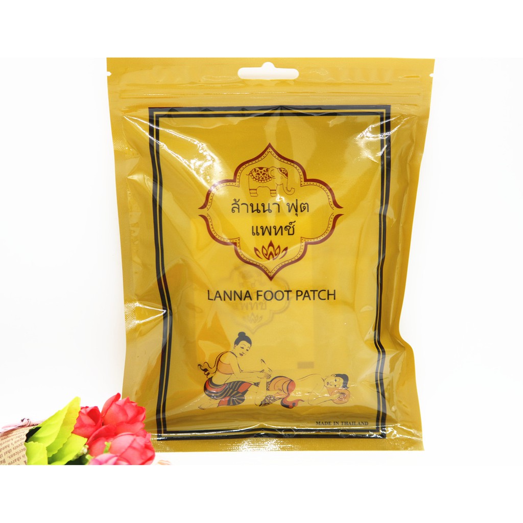 Combo 10 miếng dán thải độc bàn chân Lanna Foot Patch Thái Lan
