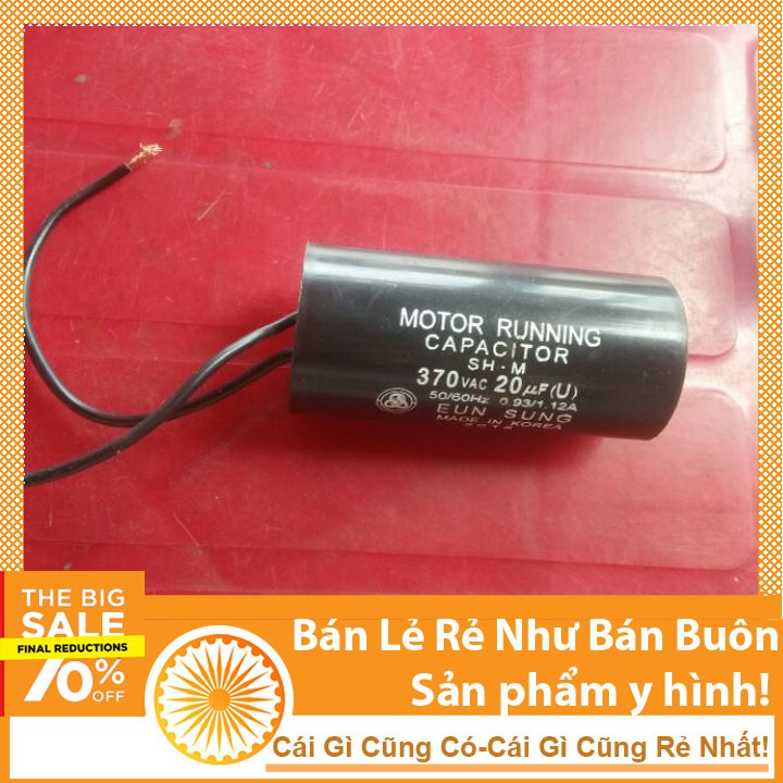 Tụ 20uF 370V Dùng Cho Động Cơ Máy Bơm