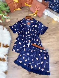 Pijama lụa gấm cao cấp( bộ đùi)