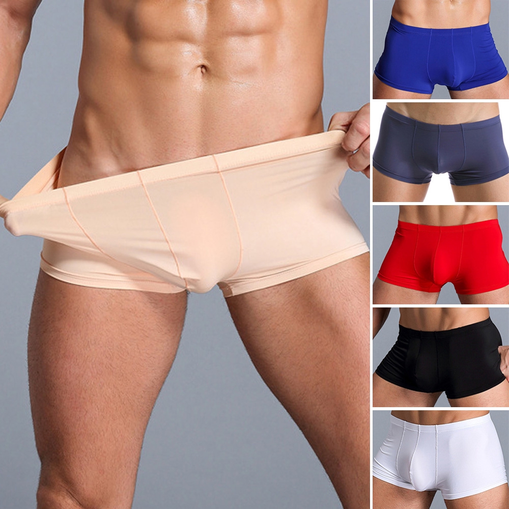 Quần lót boxer màu trơn gợi cảm cho nam