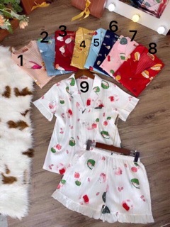 Pijama lụa gấm cao cấp( bộ đùi)