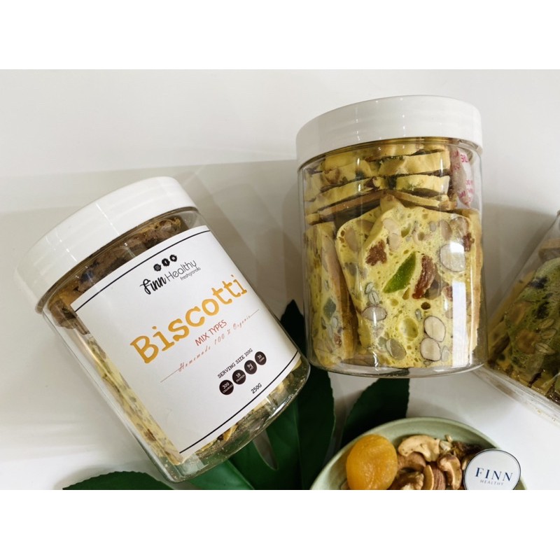 Bánh BISCOTTI Nguyên Cám 100% vị MATCHA - Bánh Ngũ Cốc Nướng Ăn Kiêng Không Đường by Finn Healthy