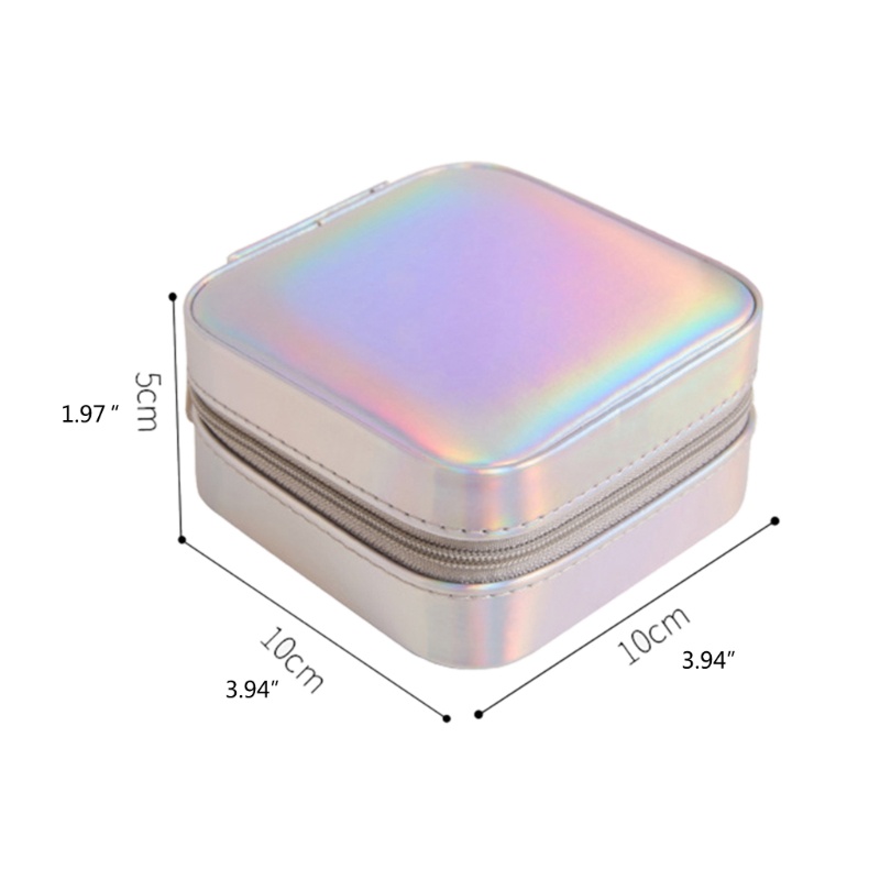 Flgo Hộp Đựng Trang Sức Mini Chống Thấm Nước Có Gương Soi Để Bàn Tiện Lợi