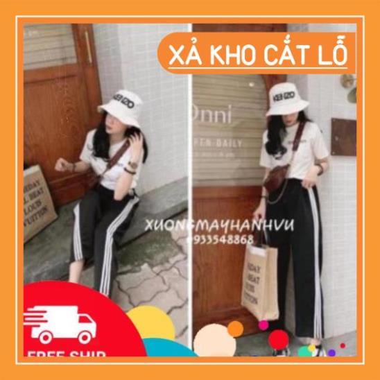 [ĐỈNH] Quần thể thao 3 sọc rộng chất umi dày đẹp mềm mịn quần 3 sọc ống rộng thời trang Banamo Fashi