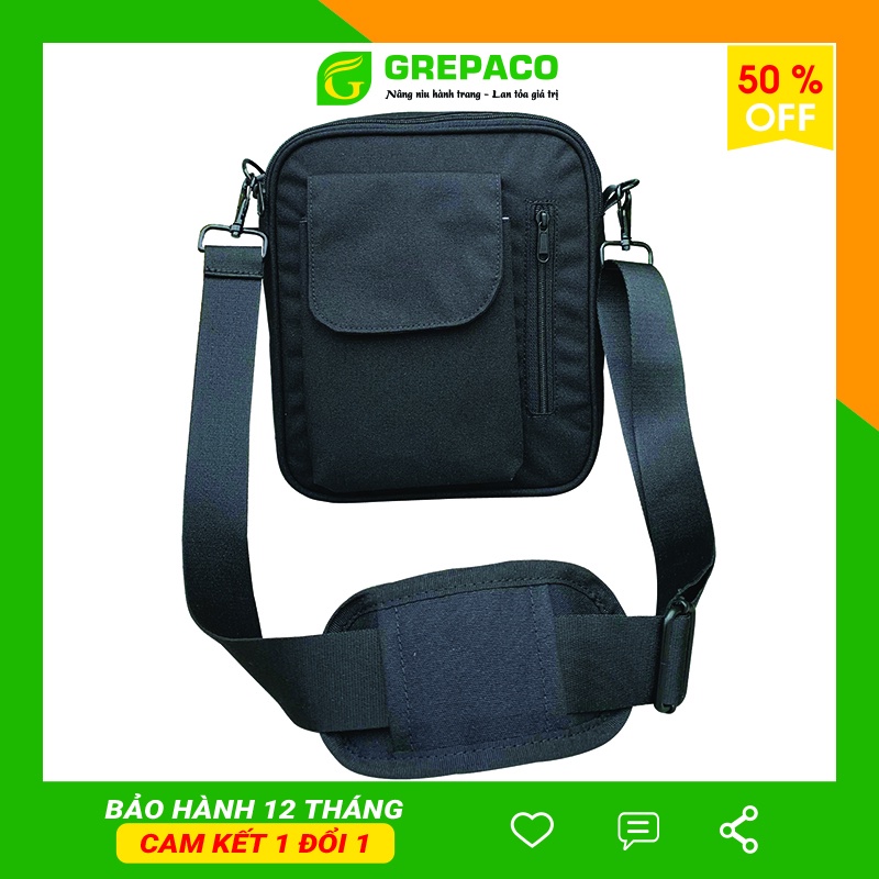 Túi đeo chéo đi học nam nữ phong cách Hàn Quốc vải bố canvas chống nước bao tử xách mini đựng điện thoại GREPACO DC05