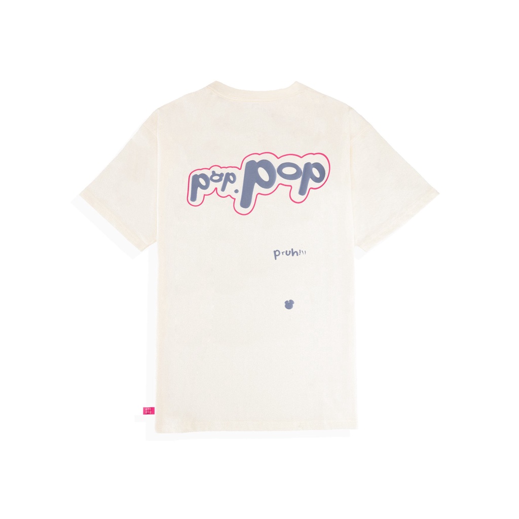 Áo Thun POPPOP BUBLLE LOGO TSHIRT CREAM/YALE BLUE