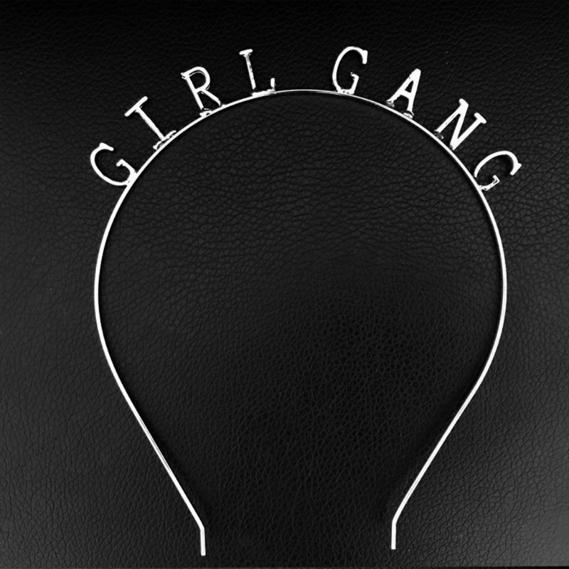 Băng Đô Cài Tóc Hình Vương Miện Bằng Hợp Kim In Chữ Vui Nhộn Cho Nữ