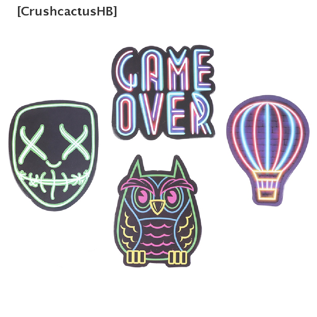 [CrushcactusHB] 50 Miếng Dán Hoạt Hình Graffiti Ánh Sáng Neon Trang Trí Xe Hơi Xe Máy Hành Lý DIY Bán Chạy